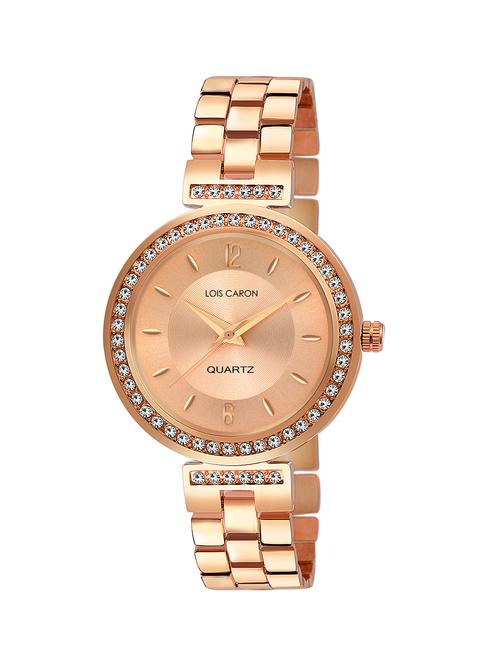 lois caron lcs-8628 premium rose gold dial & rose gold plated for girls analog watch - 18217809 - Very Small Image - 1