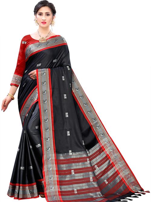umanta women's pure silk fancy sarees with blouse piece - 18218121 - Very Small Image - 1