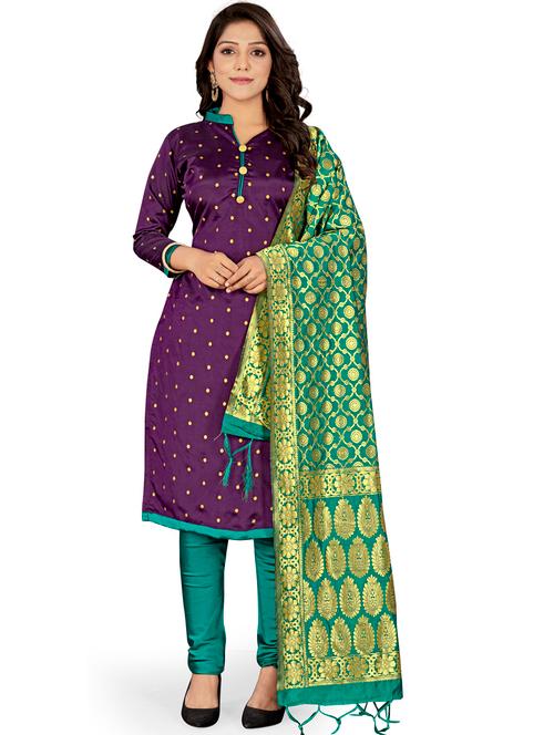 purple unstitched suit set - 18218234 - Very Small Image - 1