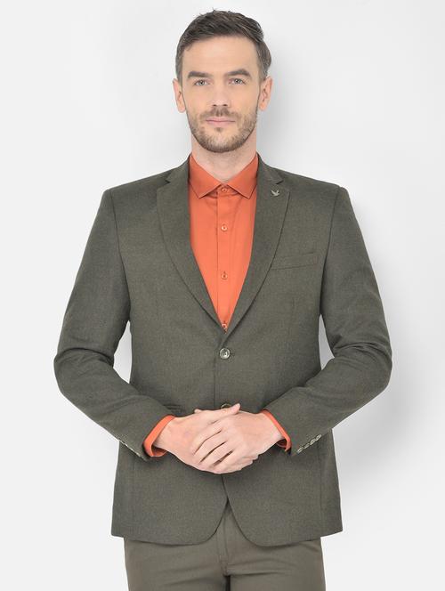 grey solid casual blazer - 18218833 - Very Small Image - 1