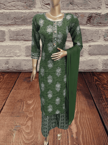 kurta palazzo dupatta set - 18218914 - Very Small Image - 1