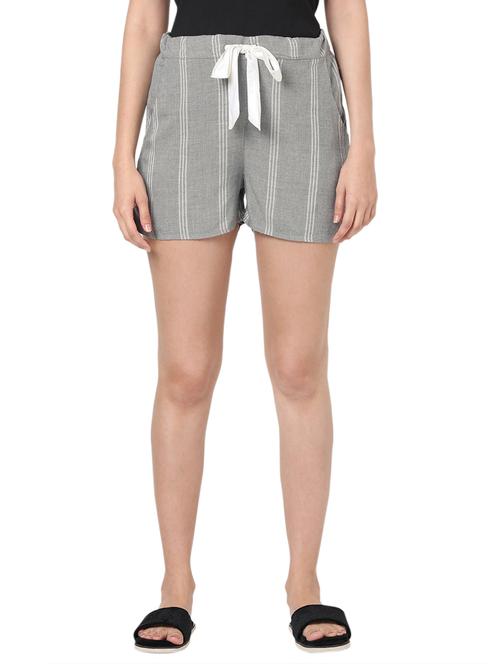 tie front striped short - 18219086 - Very Small Image - 1