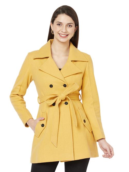 tie front solid trench/overcoat coat - 18219172 - Very Small Image - 1