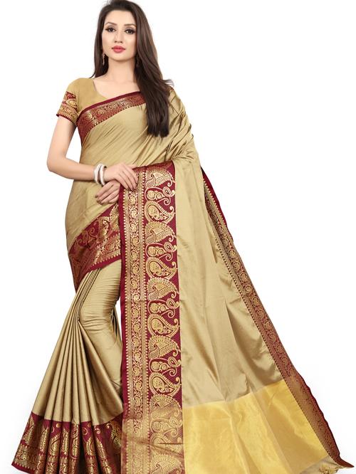 umanta women's pure silk fancy sarees with blouse piece - 18219200 - Very Small Image - 1