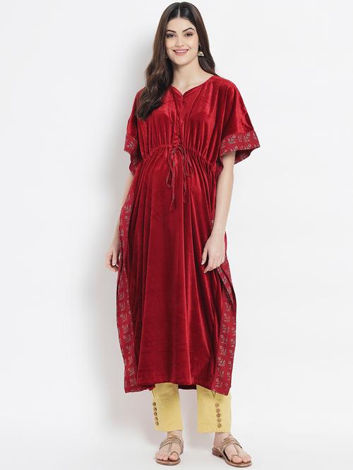 red solid maternity wear - 18219426 - Very Small Image - 1