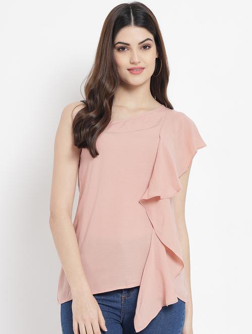 v-neck ruffled top - 18219498 - Very Small Image - 1