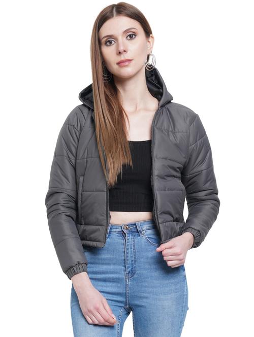 hooded neck quilted jacket - 18219615 - Very Small Image - 1
