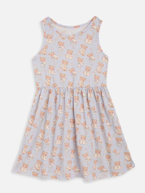 purple printed frock - 18219667 - Very Small Image - 1