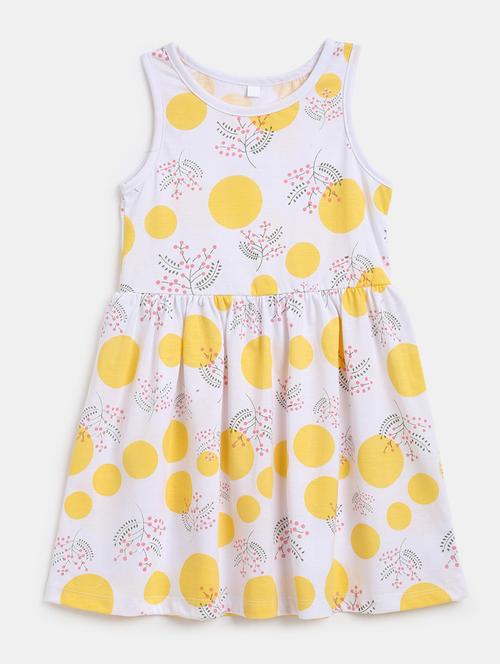 yellow printed frock - 18219680 - Very Small Image - 1