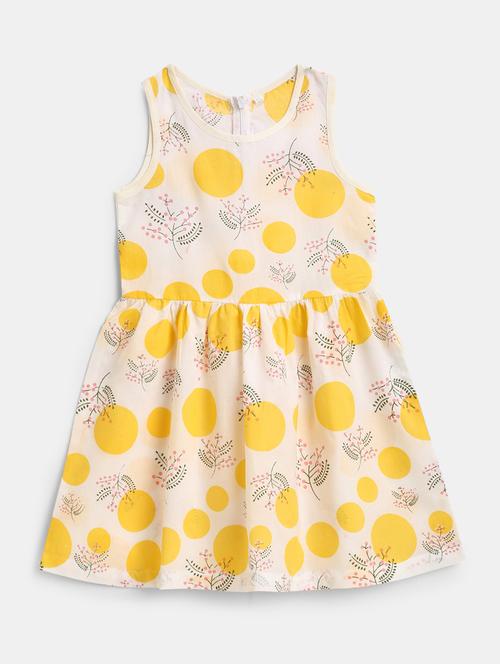yellow printed frock - 18219701 - Very Small Image - 1