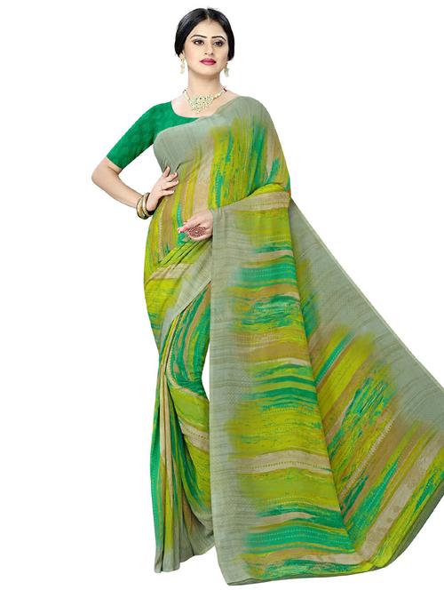 stripe printed saree - 18220830 - Very Small Image - 1