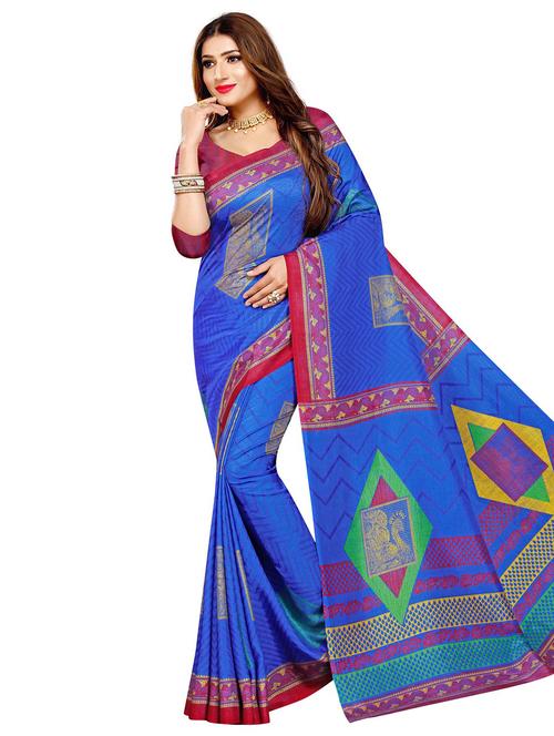 chevron printed saree with blouse - 18220875 - Very Small Image - 1