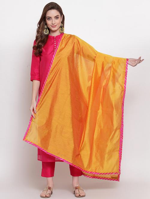 gold chanderi dupatta - 18220923 - Very Small Image - 1