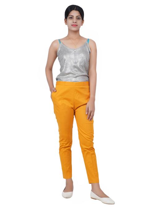 orange cotton lycra trousers - 18221397 - Very Small Image - 1