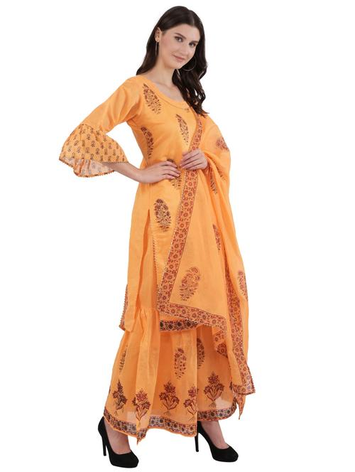 yellow printed suit set - 18221550 - Very Small Image - 1