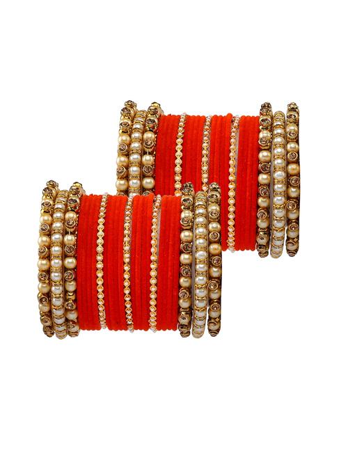 pearl and crystal stone metal bangle set pack of 50 - 18221612 - Very Small Image - 1