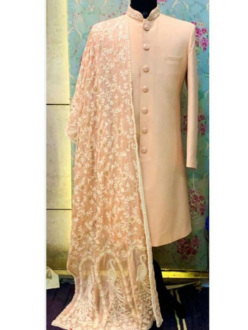 groom embroidered sherwani set - 18222296 - Very Small Image - 1