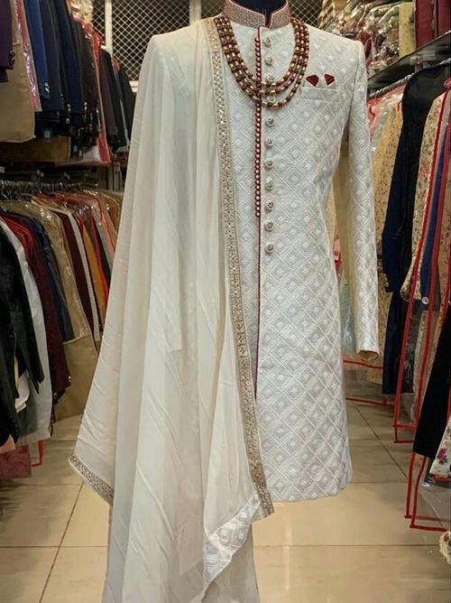 groom embroidered sherwani set - 18222397 - Very Small Image - 1