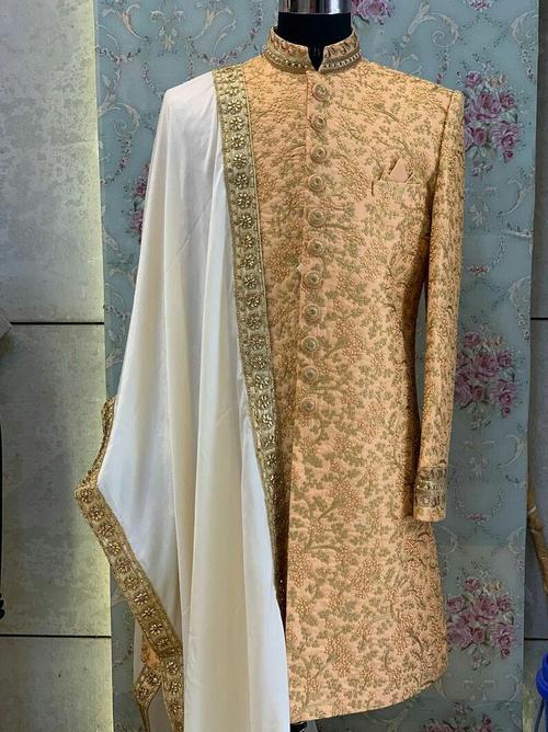 groom embroidered sherwani set - 18223414 - Very Small Image - 1