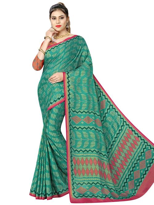 foil printed saree with blouse - 18223474 - Very Small Image - 1