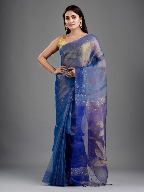 ethnic motifs handloom saree - 18223495 - Very Small Image - 1