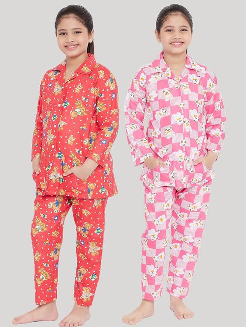 pack of 2 printed nightwear pajama set - 18223591 - Very Small Image - 1