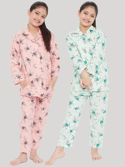 pack of 2 printed nightwear pajama set - 18223595 - Very Small Image - 1