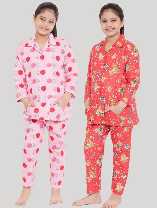 pack of 2 printed nightwear pajama set - 18223630 - Very Small Image - 1