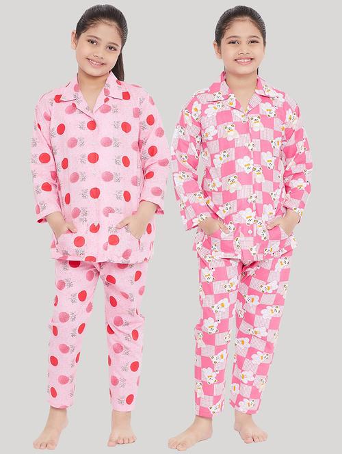 pack of 2 printed nightwear pajama set - 18223631 - Very Small Image - 1