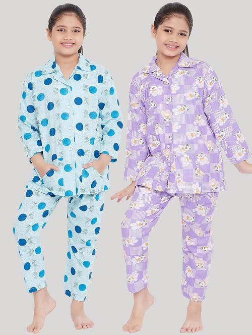 pack of 2 printed nightwear pajama set - 18223646 - Very Small Image - 1