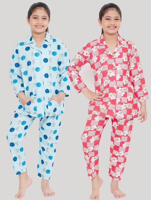 pack of 2 printed nightwear pajama set - 18223647 - Very Small Image - 1
