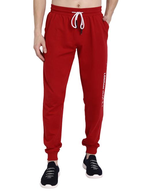 red printed joggers track pant - 18223721 - Very Small Image - 1
