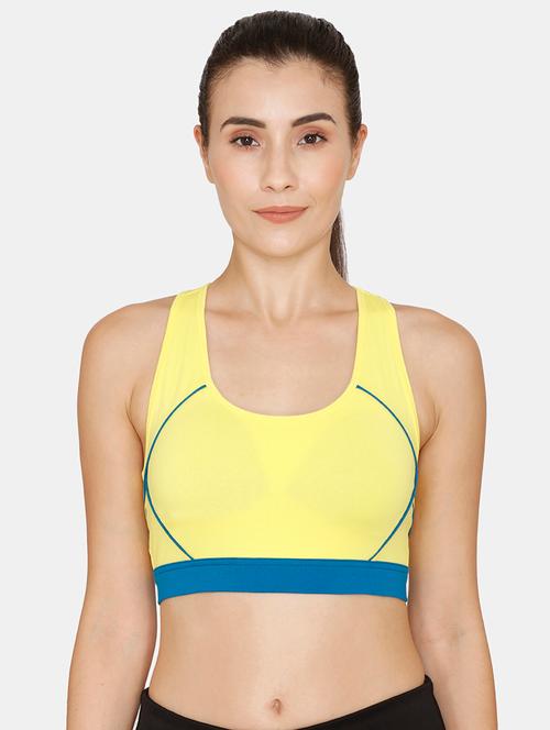 yellow solid sports bra - 18223835 - Very Small Image - 1