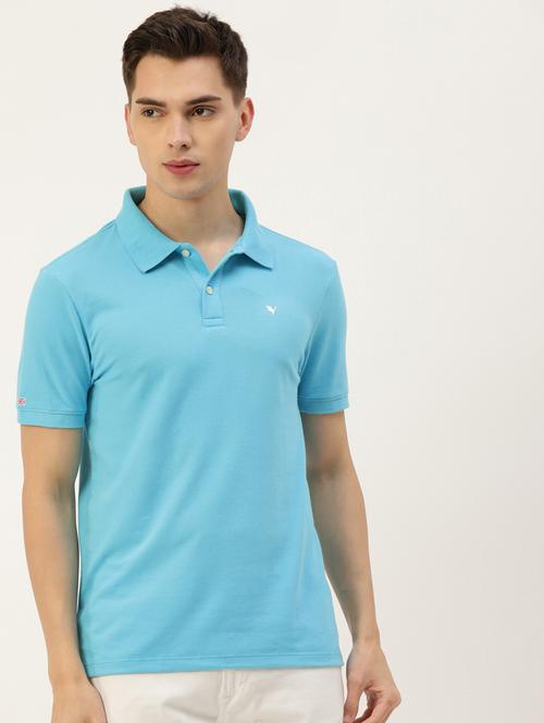 light-blue solid polo t-shirt - 18223850 - Very Small Image - 1