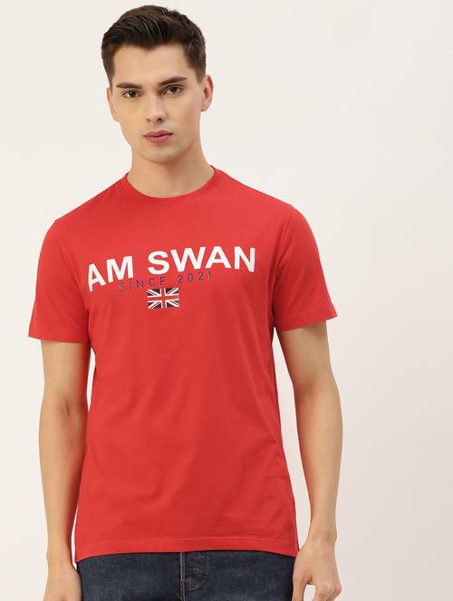 red chest-printed t-shirt - 18223853 - Very Small Image - 1