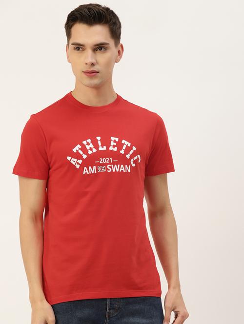 red chest-printed t-shirt - 18223854 - Very Small Image - 1