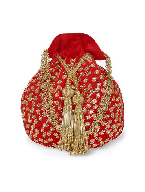 red silk regular clutch - 18224341 - Very Small Image - 1