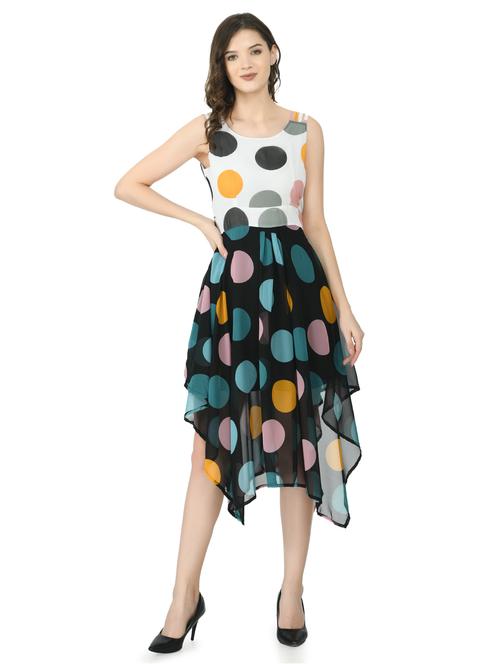purple printed asymmetric dress - 18224410 - Very Small Image - 1