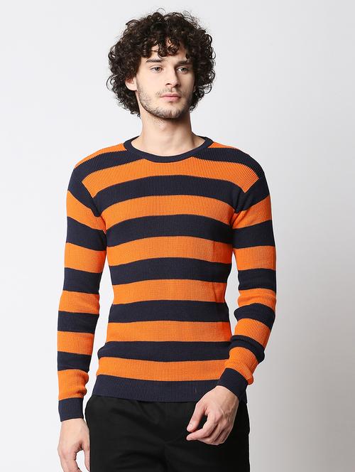 orange horizontal-striped t-shirt - 18224500 - Very Small Image - 1