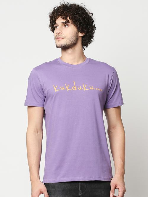 purple chest-printed t-shirt - 18224514 - Very Small Image - 1