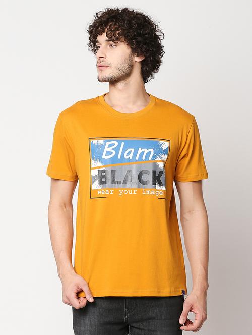 yellow chest printed t-shirt - 18224529 - Very Small Image - 1