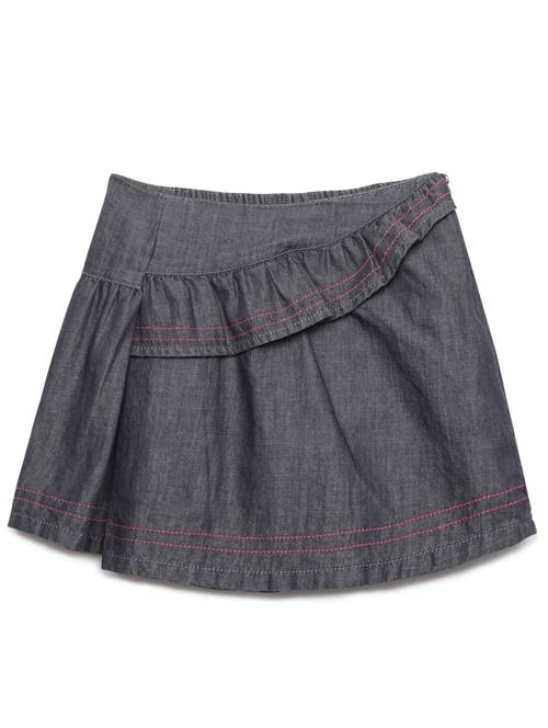 grey denim flared skirt - 18224644 - Very Small Image - 1
