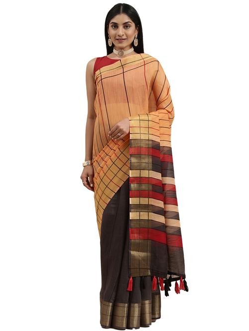 grey cotton printed saree - 18225248 - Very Small Image - 1