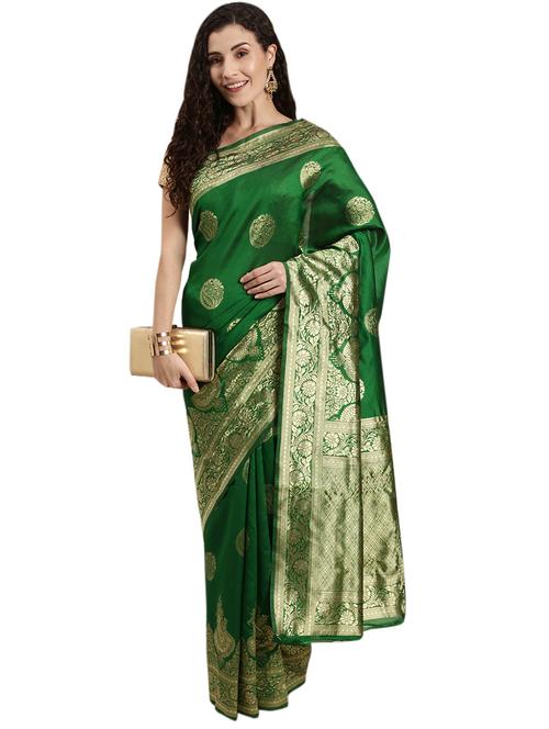green cotton silk saree - 18225306 - Very Small Image - 1