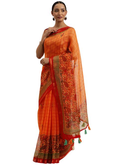 floral printed saree - 18225477 - Very Small Image - 1