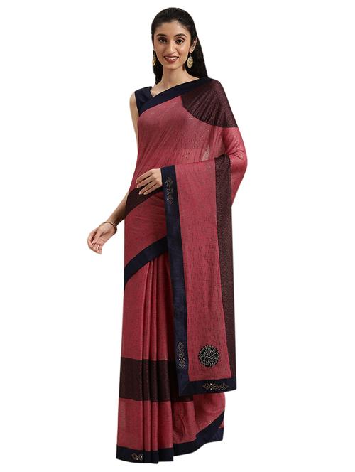 magenta chiffon printed saree - 18225515 - Very Small Image - 1