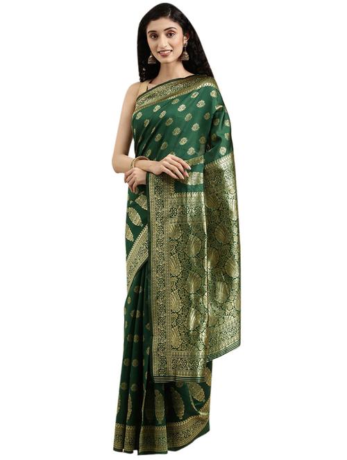 green art silk saree - 18225563 - Very Small Image - 1