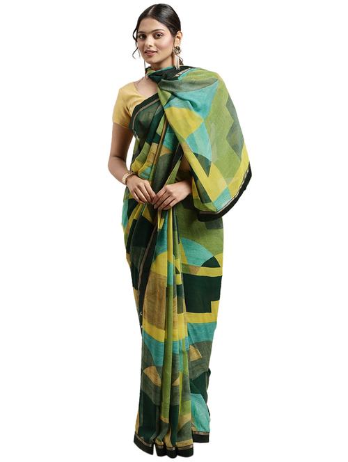 multi colored georgette printed saree - 18225572 - Very Small Image - 1