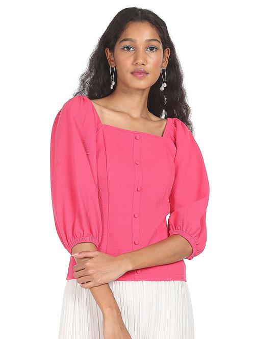 cold shoulder solid top - 18225730 - Very Small Image - 1