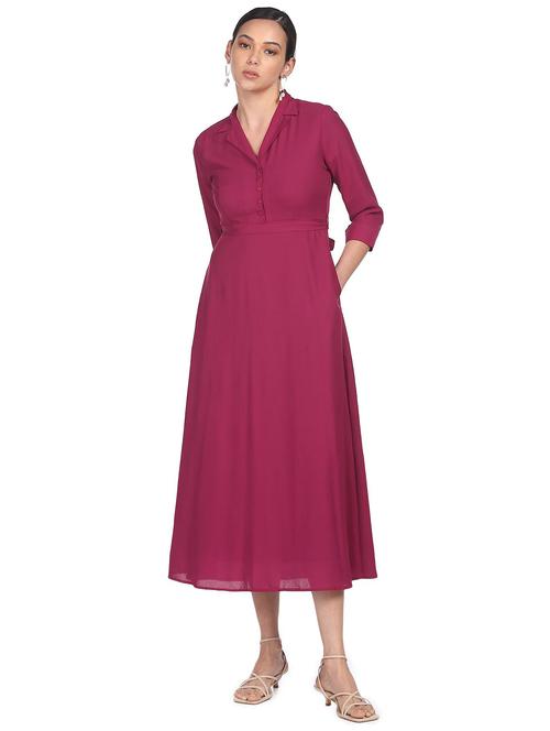tie back solid empire line dress - 18225815 - Very Small Image - 1